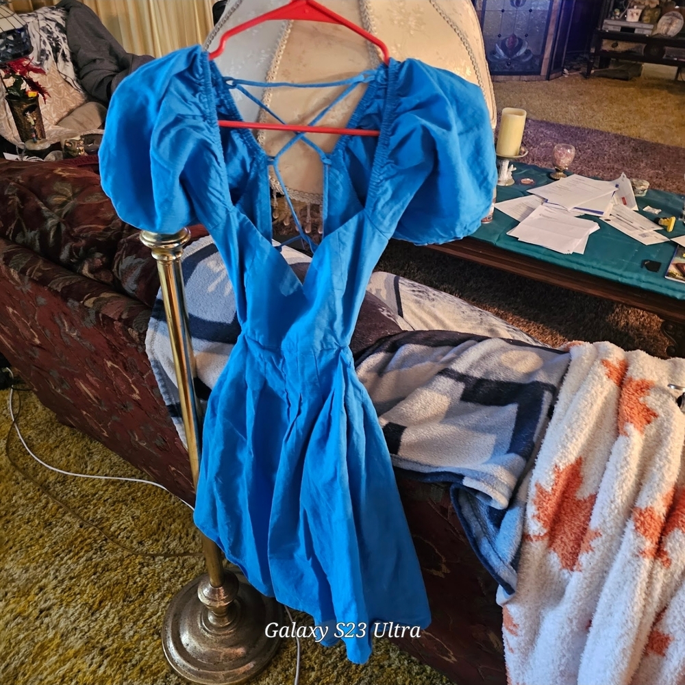 Lulus Bright Blue Puff Sleeve Mini Dress And Burgundy Mini Dress Sizes Small